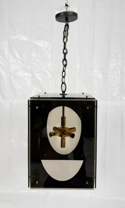 Charles Hollis Jones Marian Jamieson Hollis Lucite Bronze Pendant Light Charles Hollis Jones