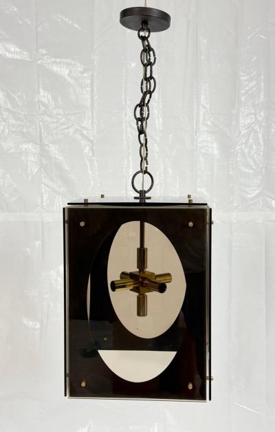 Charles Hollis Jones Marian Jamieson Hollis Lucite Bronze Pendant Light Charles Hollis Jones