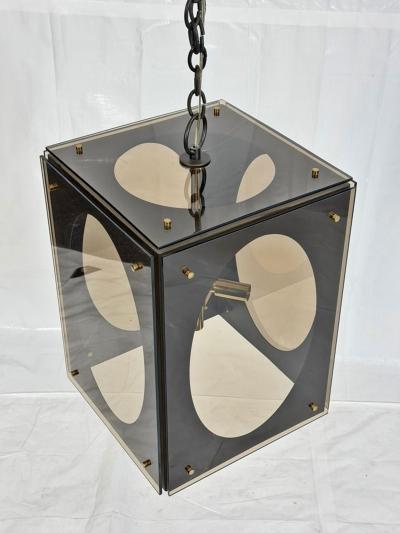 Charles Hollis Jones Marian Jamieson Hollis Lucite Bronze Pendant Light Charles Hollis Jones