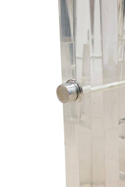 Charles Hollis Jones Mid Century American Lucite and Polished Nickel Dining Tabl