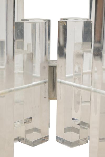 Charles Hollis Jones Mid Century American Lucite and Polished Nickel Dining Tabl