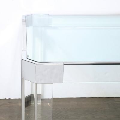 Charles Hollis Jones Mid Century Modernist Lucite and Chrome Dining Table by Charles Hollis Jones