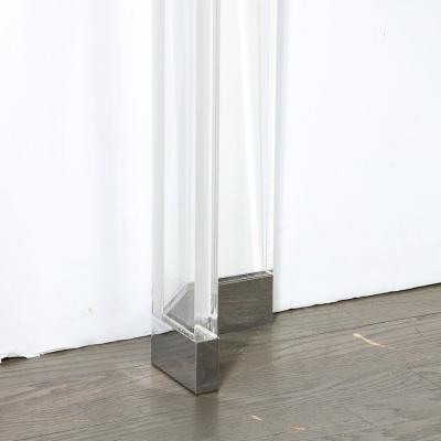 Charles Hollis Jones Mid Century Modernist Lucite and Chrome Dining Table by Charles Hollis Jones