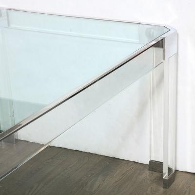 Charles Hollis Jones Mid Century Modernist Lucite and Chrome Dining Table by Charles Hollis Jones