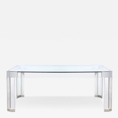 Charles Hollis Jones Mid Century Modernist Lucite and Chrome Dining Table by Charles Hollis Jones