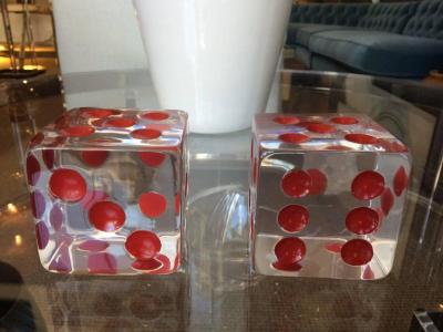 Charles Hollis Jones Oversized Dice Sculpture with Red Dots by Charles Hollis Jones