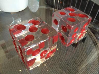 Charles Hollis Jones Oversized Dice Sculpture with Red Dots by Charles Hollis Jones