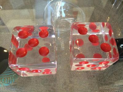 Charles Hollis Jones Oversized Dice Sculpture with Red Dots by Charles Hollis Jones