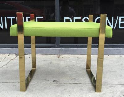 Charles Hollis Jones Pair of Charles Hollis Jones Benches in Polished Brass