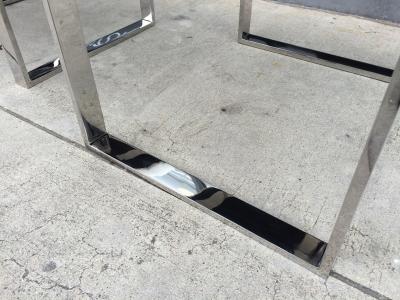 Charles Hollis Jones Pair of Charles Hollis Jones Benches in Polished Nickel