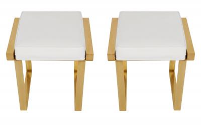 Charles Hollis Jones Pair of Charles Hollis Jones Brass Benches Box Line
