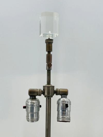 Charles Hollis Jones Pair of Clear Black Lucite Lamps in the Style of Charles Hollis Jones
