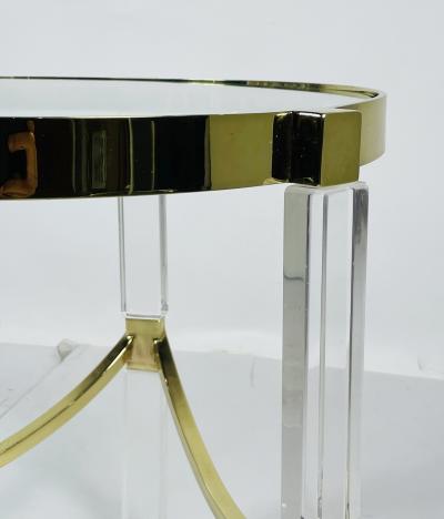 Charles Hollis Jones Pair of Lucite Brass Side tables by Charles Hollis Jones Classic Wolf Table 