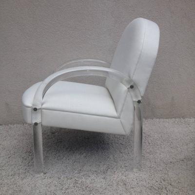 Charles Hollis Jones Pair of Lucite Club Chairs