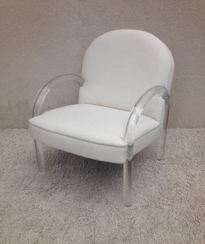 Charles Hollis Jones Pair of Lucite Club Chairs