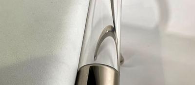 Charles Hollis Jones Pr American Modern Lucite Nickel Curule Form Benches Charles Hollis Jones