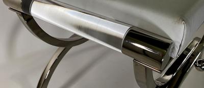 Charles Hollis Jones Pr American Modern Lucite Nickel Curule Form Benches Charles Hollis Jones