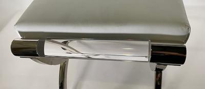 Charles Hollis Jones Pr American Modern Lucite Nickel Curule Form Benches Charles Hollis Jones