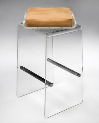 Charles Hollis Jones Set of Four Waterfall Bar Stools by Charles Hollis Jones