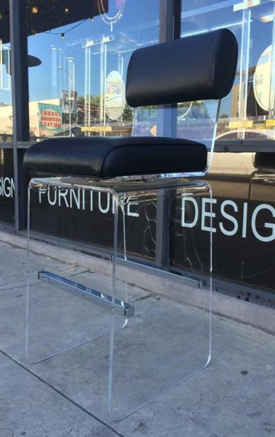 Charles Hollis Jones Set of Four Waterfall Bar Stools by Charles Hollis Jones