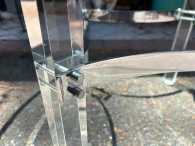 Charles Hollis Jones Stylish Charles Hollis Jones Lucite Chrome Coffee table Mid Century Modern