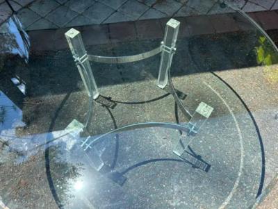 Charles Hollis Jones Stylish Charles Hollis Jones Lucite Chrome Coffee table Mid Century Modern