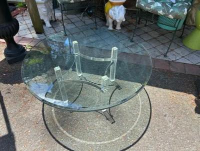 Charles Hollis Jones Stylish Charles Hollis Jones Lucite Chrome Coffee table Mid Century Modern