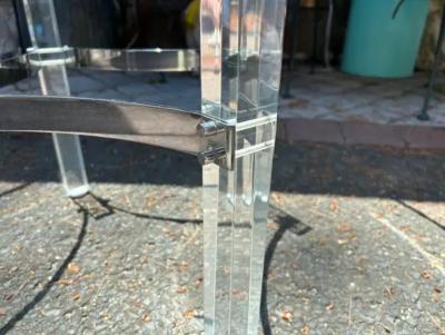 Charles Hollis Jones Stylish Charles Hollis Jones Lucite Chrome Coffee table Mid Century Modern