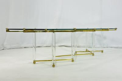 Charles Hollis Jones Treillage Coffee Table in Lucite and Brass by Charles Hollis Jones USA 1968