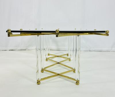 Charles Hollis Jones Treillage Coffee Table in Lucite and Brass by Charles Hollis Jones USA 1968