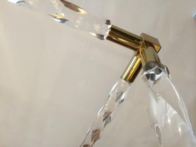 Charles Hollis Jones Twisted Lucite Brass King Size Bed by Charles Hollis jones