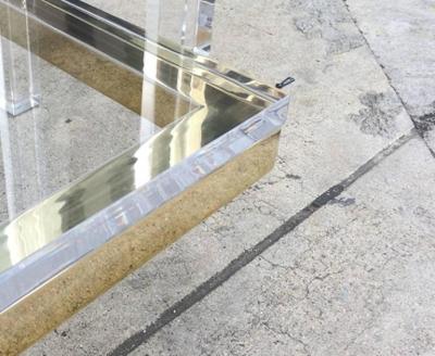 Charles Hollis Jones Two Tier Coffee Table in Lucite Polished Brass by Charles Hollis Jones