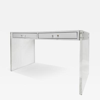 Charles Hollis Jones Vintage 1970s Lucite and Laminate 2 Drawer Writing Desk