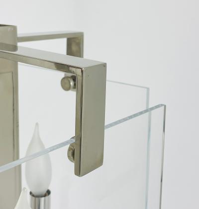 Charles Hollis Jones Vintage Chandelier in Lucite Polished Nickel by Charles Hollis Jones USA 1970