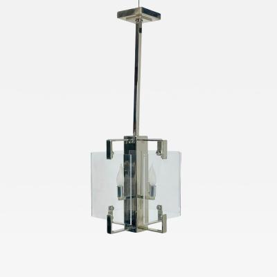 Charles Hollis Jones Vintage Chandelier in Lucite Polished Nickel by Charles Hollis Jones USA 1970