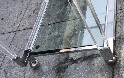 Charles Hollis Jones Vintage Chrome and Lucite Bar Cart by Charles Hollis Jones Metric Collection