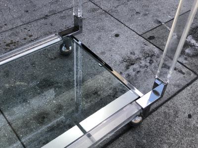 Charles Hollis Jones Vintage Chrome and Lucite Bar Cart by Charles Hollis Jones Metric Collection