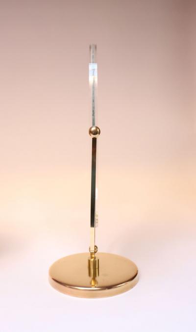 Charles Hollis Jones Vintage Double Sided Vanity Mirror in Brass and Lucite by Charles Hollis Jones