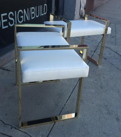 Charles Hollis Jones Vintage Pair of Solid Brass Benches by Charles Hollis Jones Box Collection