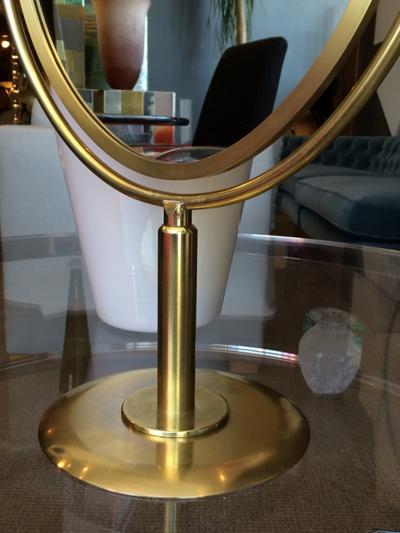 Charles Hollis Jones Wishbone Dressing Mirror in Brass by Charles Hollis Jones Signed