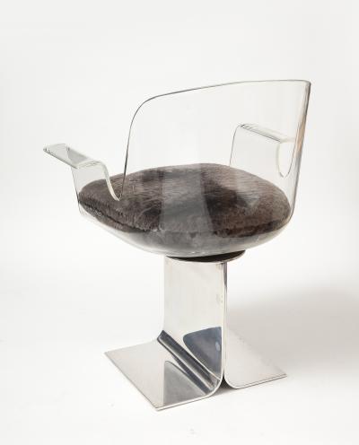 Charles Hollis Lucite and Chrome Desk Chair by Charles Hollis United States c 1970