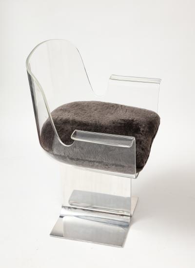 Charles Hollis Lucite and Chrome Desk Chair by Charles Hollis United States c 1970