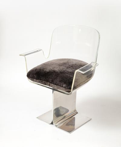 Charles Hollis Lucite and Chrome Desk Chair by Charles Hollis United States c 1970