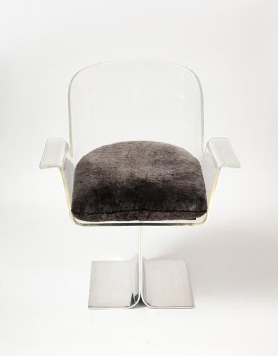 Charles Hollis Lucite and Chrome Desk Chair by Charles Hollis United States c 1970