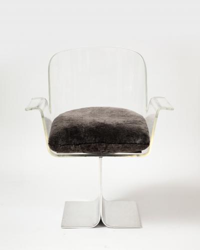 Charles Hollis Lucite and Chrome Desk Chair by Charles Hollis United States c 1970