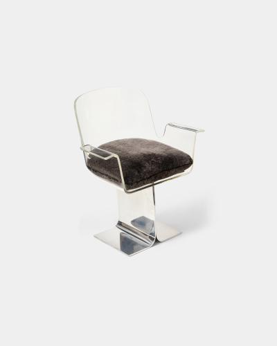 Charles Hollis Lucite and Chrome Desk Chair by Charles Hollis United States c 1970