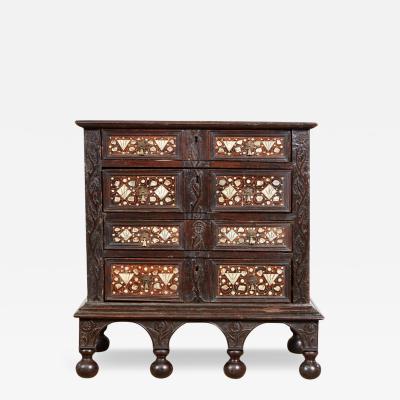 Charles II Inlaid Oak Chest on Frame