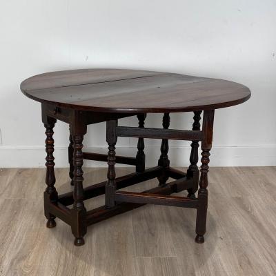 Charles II Oak Drop Leaf Table England 17th Century