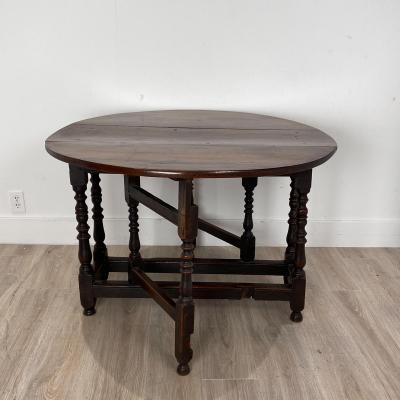 Charles II Oak Drop Leaf Table England 17th Century