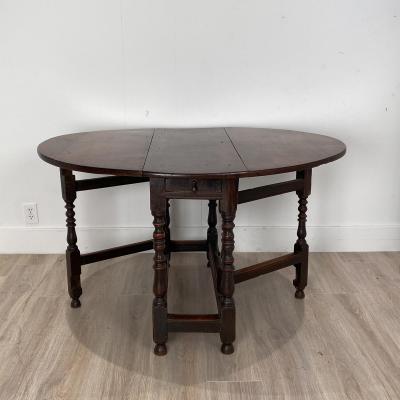 Charles II Oak Drop Leaf Table England 17th Century